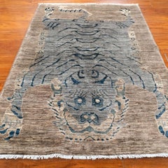 3'4" x 4'9" Tak Hand-Knotted Wool Rug – Afghan Tribal Tiger Design Accent Rug