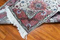 3'4" x 5' Classic Tabriz Hand-Knotted Wool & Silk Rug – Handmade Turkish Floral