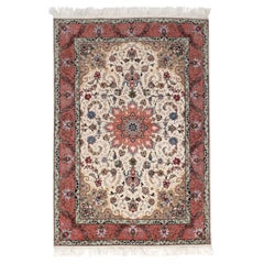 3'4" x 5' Classic Tabriz Hand-Knotted Wool & Silk Rug – Handmade Turkish Floral