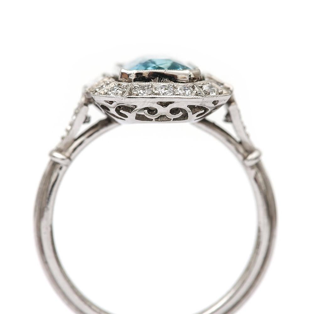 1920s aquamarine ring