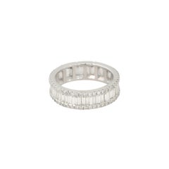Natural 3.40 Carat Baguette & Round Brilliant Diamond 14-Karat Eternity Band