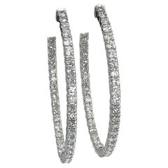 Diamond Hoops 3.40 Carat  in 14 Karat