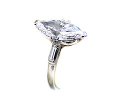 3.40 Carat Golconda D Internally Flawless Marquis Diamond Ring