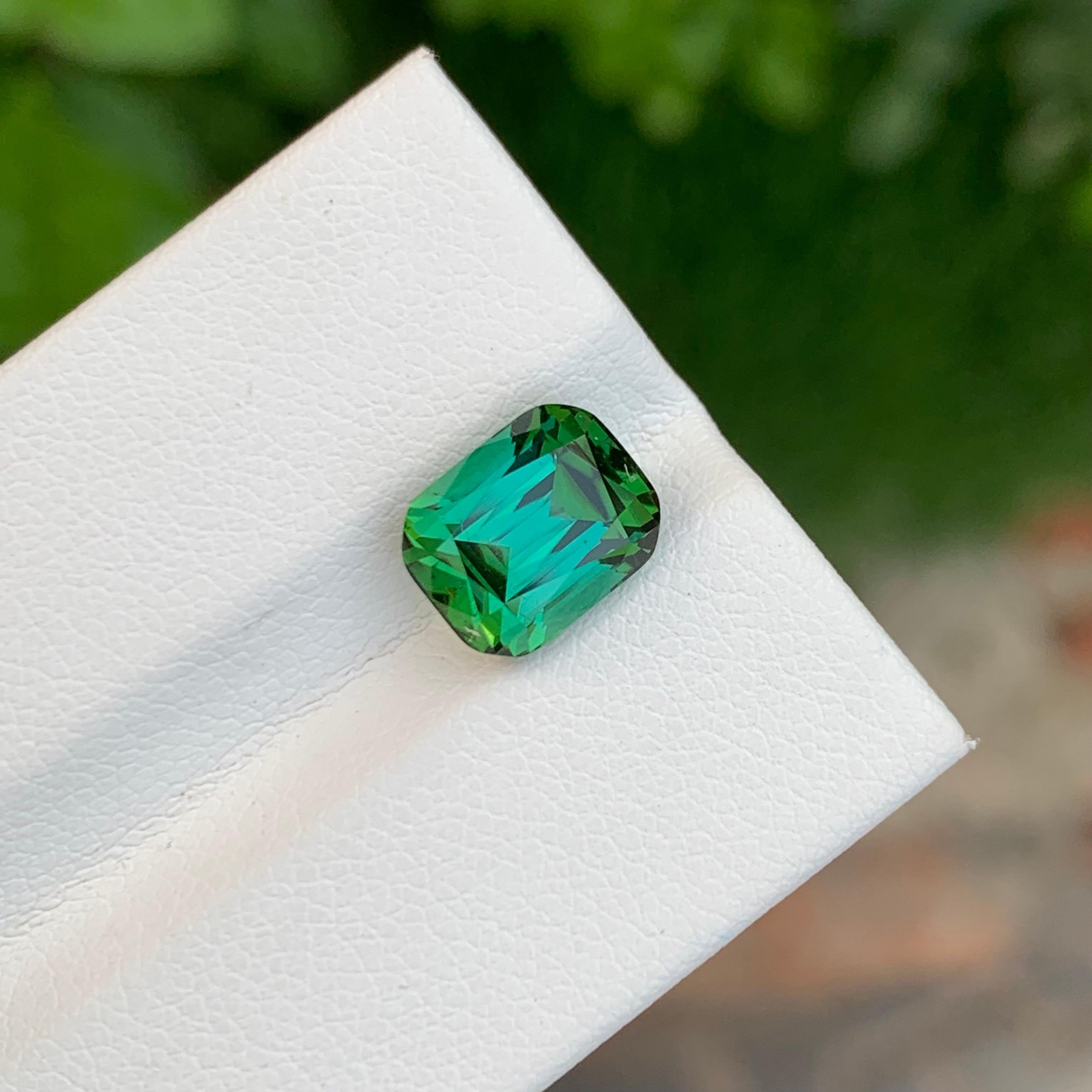 3.40 Carat Marvellous Natural Loose Blue Green Tourmaline Cushion Shape Gemstone (pierre précieuse en forme de coussin) en vente 4