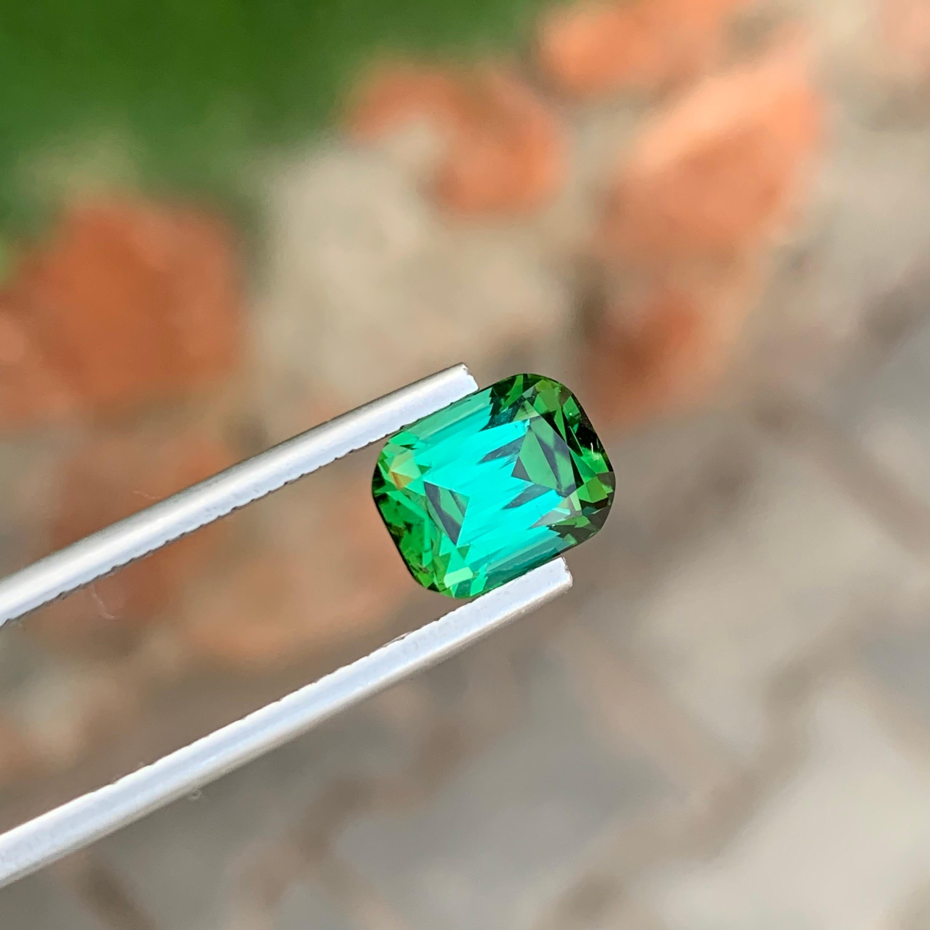 3.40 Carat Marvellous Natural Loose Blue Green Tourmaline Cushion Shape Gemstone (pierre précieuse en forme de coussin) Unisexe en vente