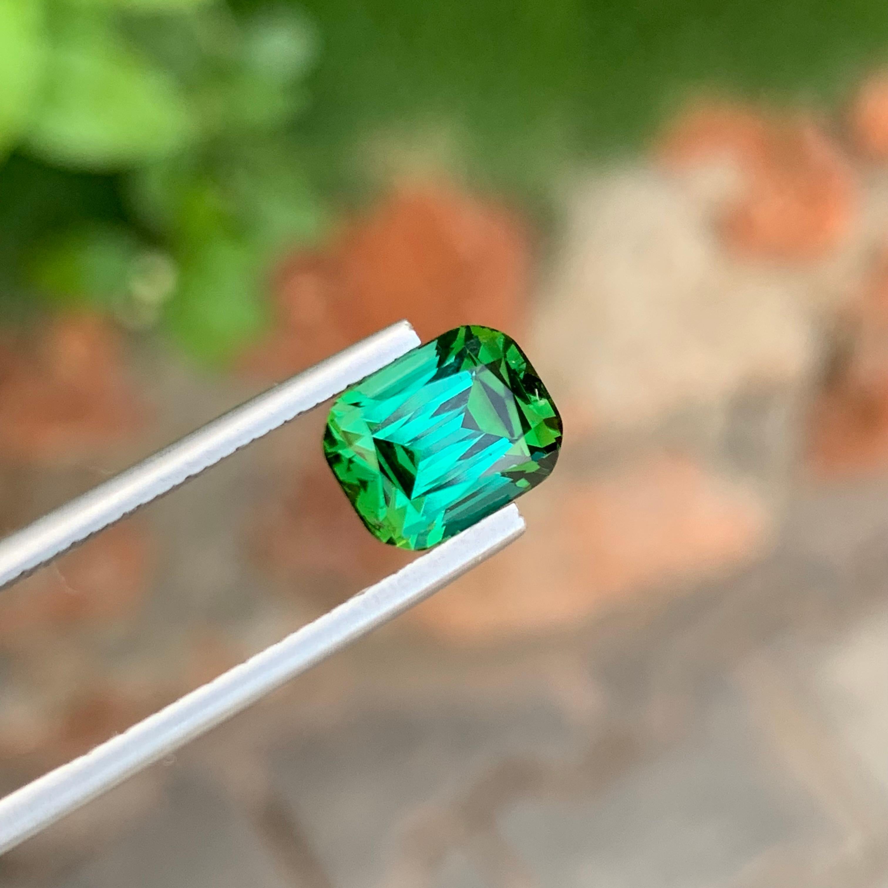 3.40 Carat Marvellous Natural Loose Blue Green Tourmaline Cushion Shape Gemstone (pierre précieuse en forme de coussin) en vente 1