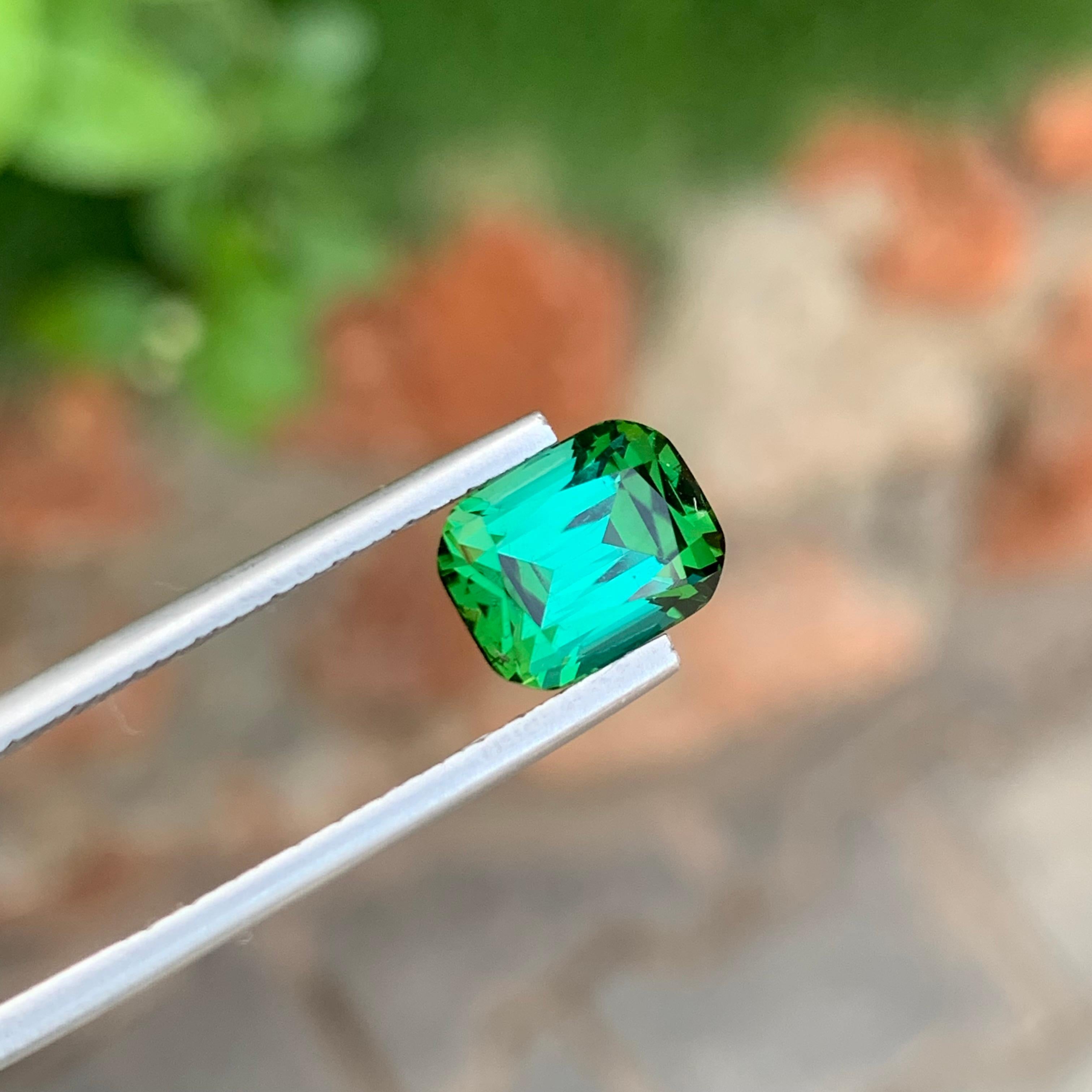 3.40 Carat Marvellous Natural Loose Blue Green Tourmaline Cushion Shape Gemstone (pierre précieuse en forme de coussin) en vente 2