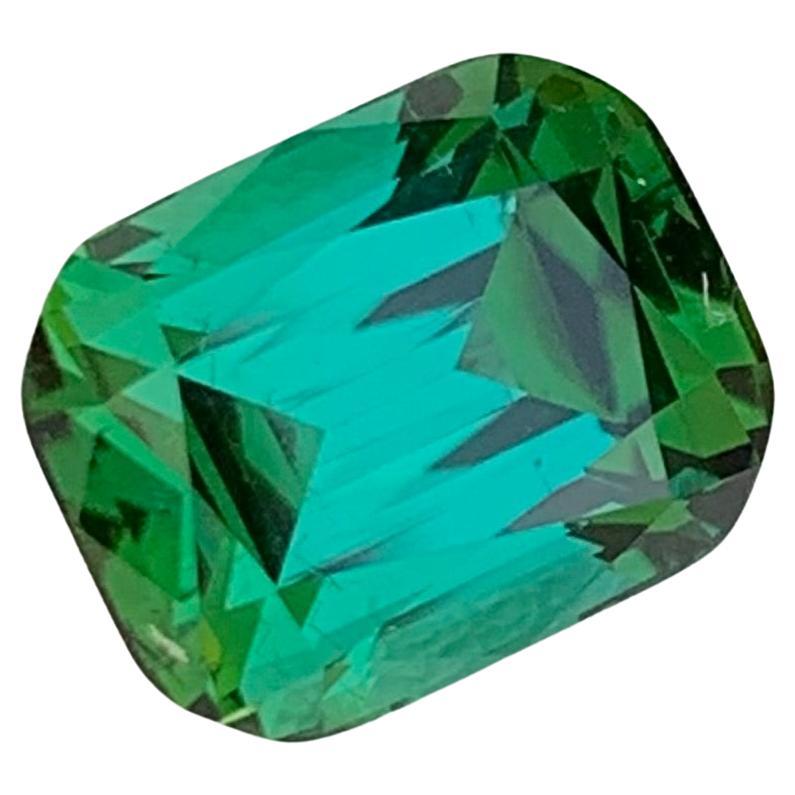 Maravillosa turmalina verde azul natural suelta de 3,40 quilates en forma de cojín