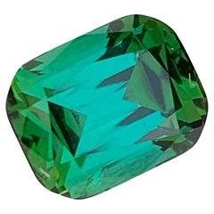 Maravillosa turmalina verde azul natural suelta de 3,40 quilates en forma de cojín