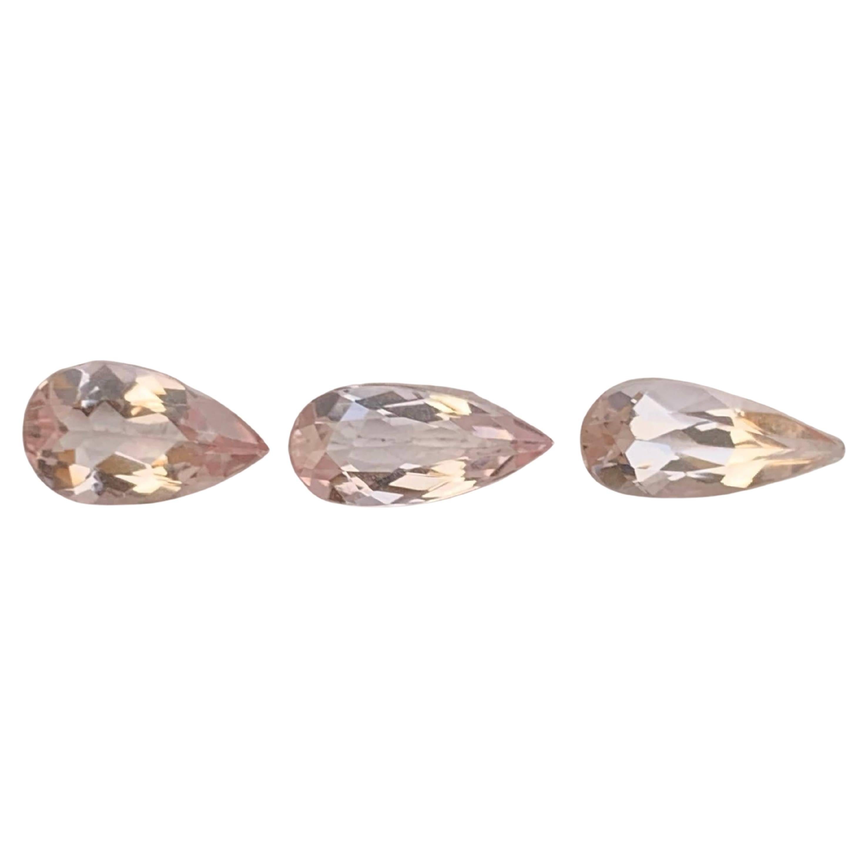3,40 Carati Nature sciolto 3 pezzi Peach Morganite pietra taglio pera Gemma africana