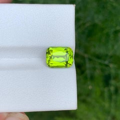 3.40 Karat Natürlicher loser Apfelgrüner Peridot Cushion-Schliff Pakistanischer Edelstein
