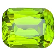 3.40 Carat Natural Loose Apple Green Peridot Cushion Cut Pakistani Gemstone