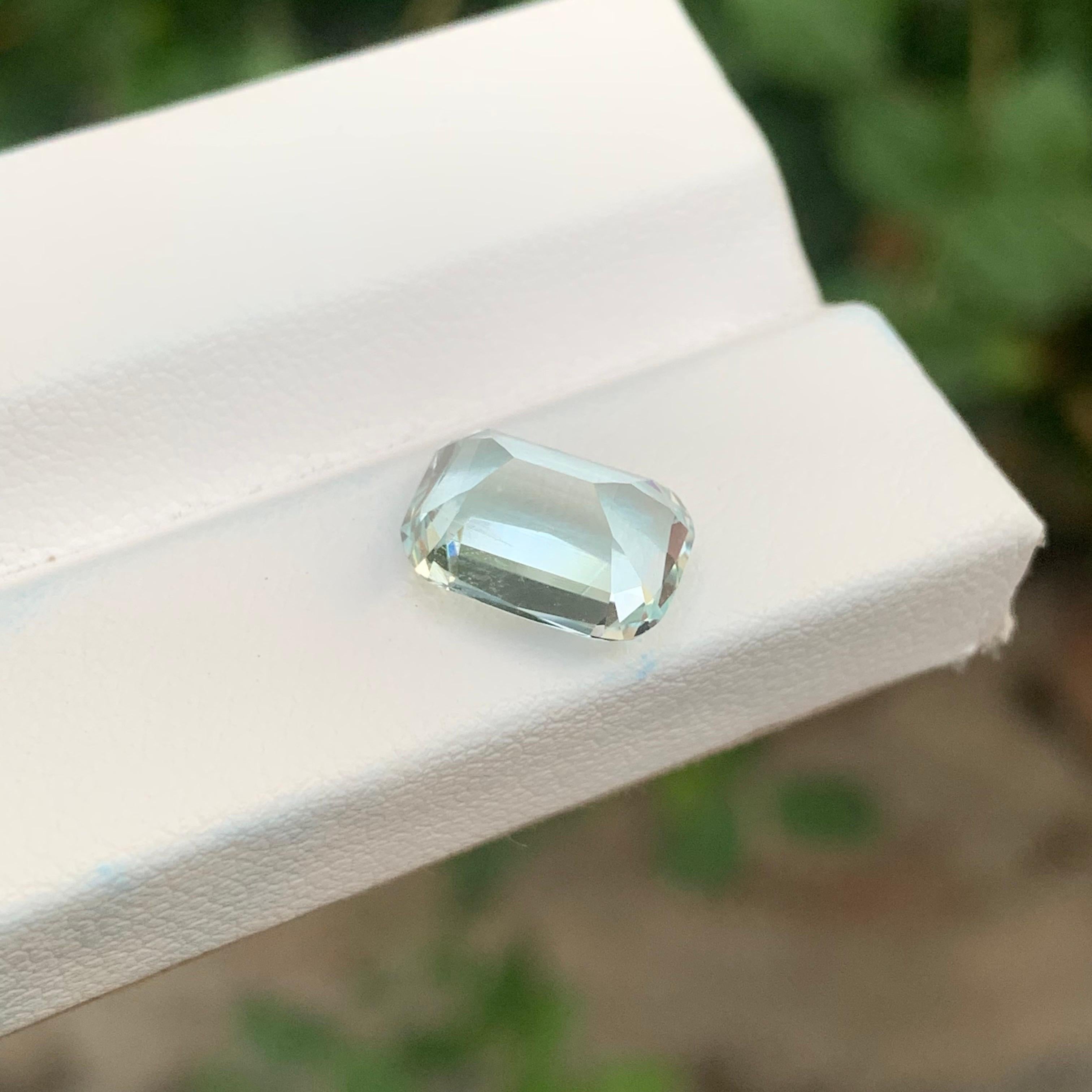 3.40 Carat Natural Loose Aquamarine Cushion Shape Pakistan’s Gemstone For Sale 1