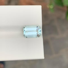 3.40 Karat natürlicher loser Aquamarin Smaragd Form Edelstein