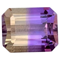 3.40 Carat Natural Loose Bi Color Ametrine Stone Emerald Cut Brazilian Gemstone
