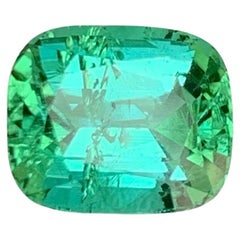 3.40 Carat Natural Loose Bluish Green Tourmaline Cushion Cut Afghan Gemstone (pierre précieuse afghane)