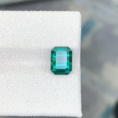 3.40 Carat Natural Loose Bluish Green Tourmaline Emerald Cut Afghan Gemstone