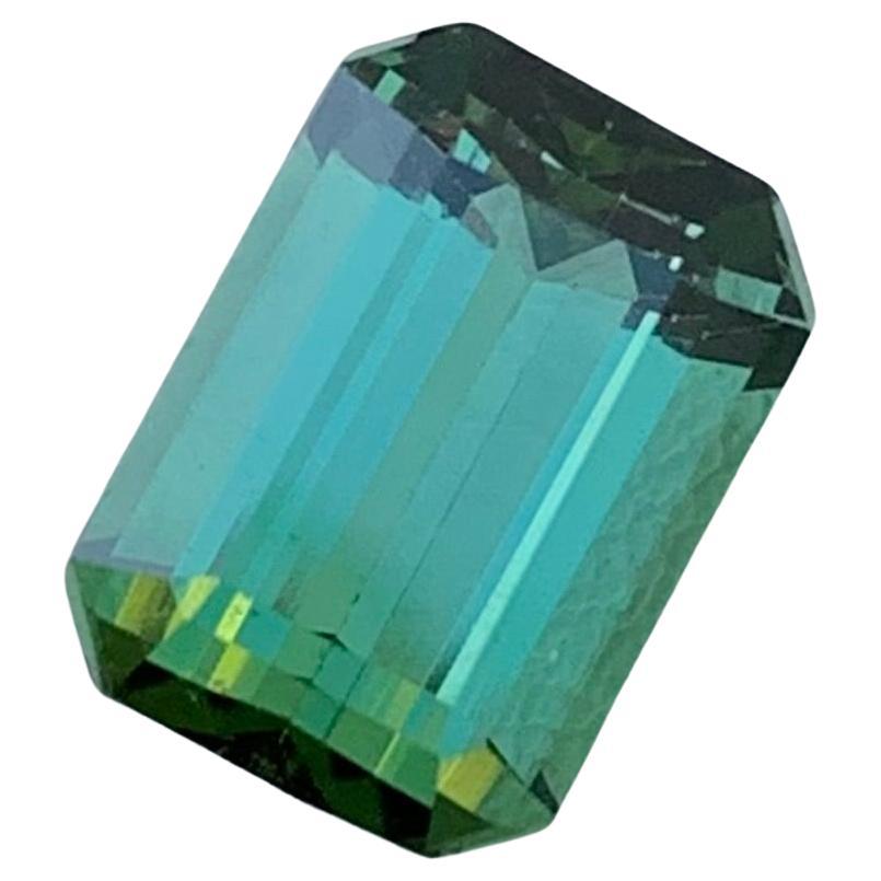 3.40 Carat Natural Loose Bright Green Tourmaline Emerald Shape Gem For Jewellery For Sale