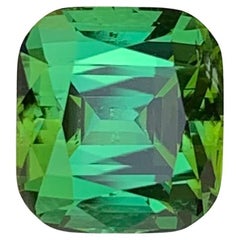 3.40 Carat Natural Loose Green Tourmaline Cushion Shape Gem October Birthstone