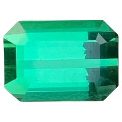 3.40 Carat Natural Loose Green Tourmaline Emerald Shape Gemstone