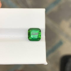 3.40 Carat Natural Loose Green Tourmaline Stone Cushion Cut Afghan Gemstone