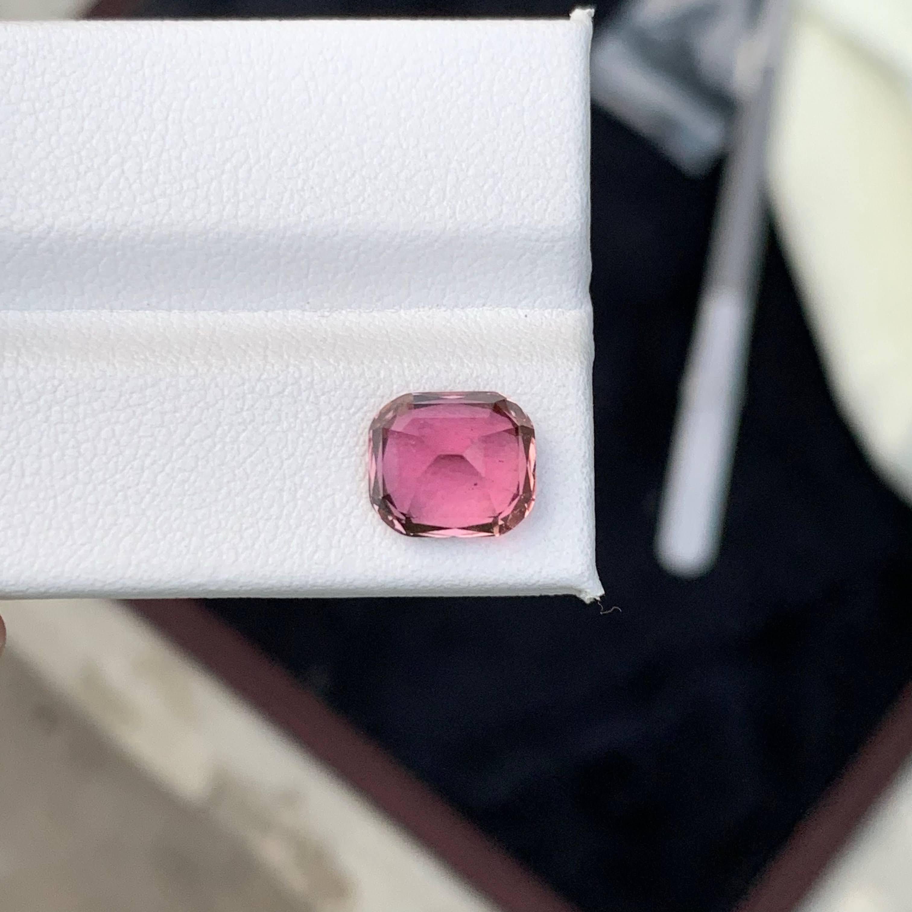 3.40 Carat Natural Loose Hot Pink Tourmaline Stone Cushion Cut Afghan Gemstone For Sale 3