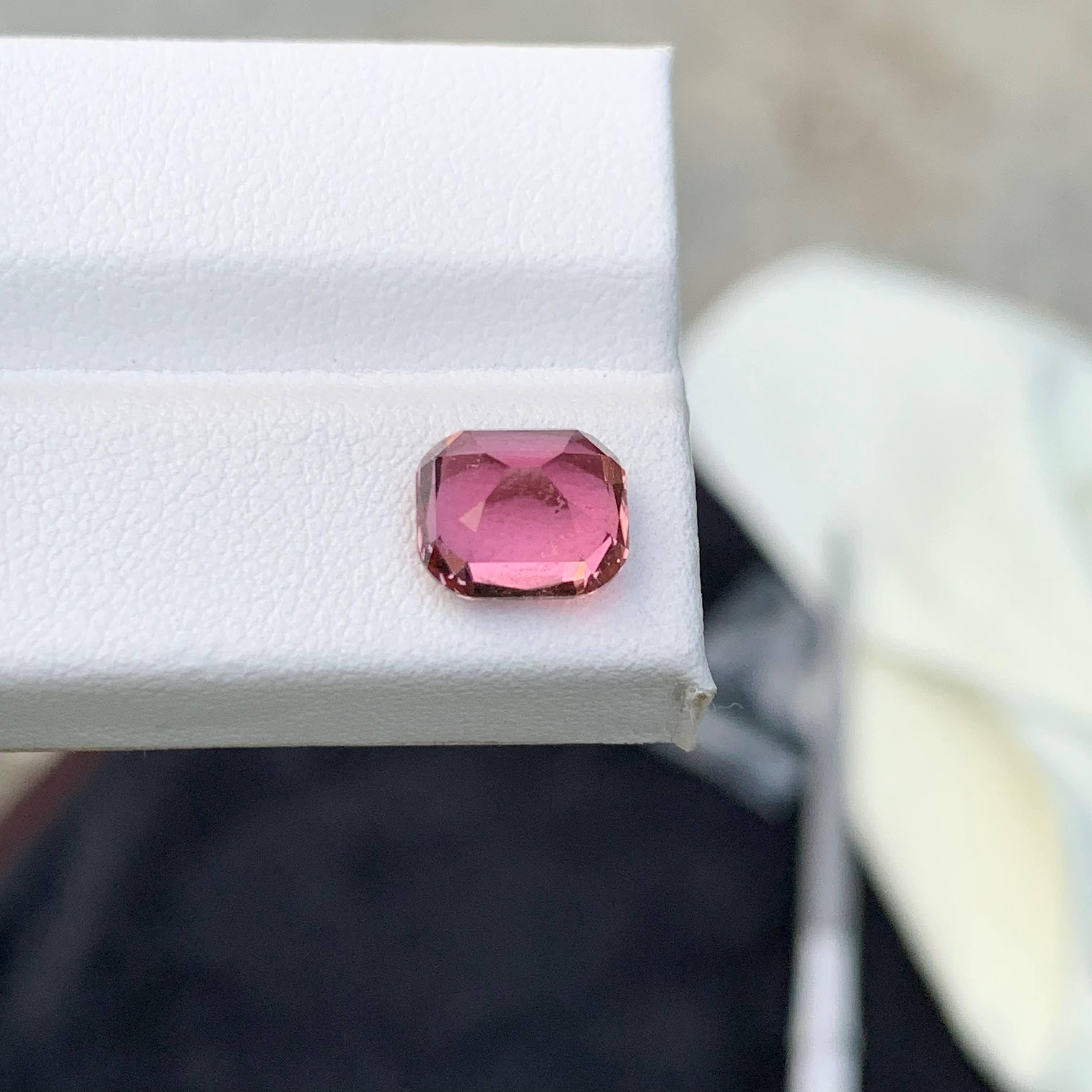 3.40 Carat Natural Loose Hot Pink Tourmaline Stone Cushion Cut Afghan Gemstone For Sale 4