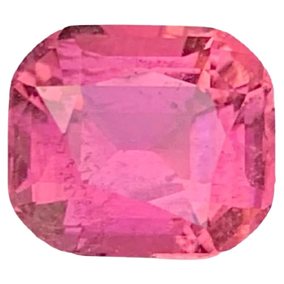 3.40 Carat Natural Loose Hot Pink Tourmaline Stone Cushion Cut Afghan Gemstone For Sale