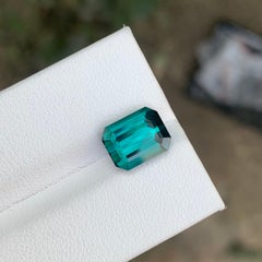3.40 Carat Natural Loose Lagoon Tourmaline Emerald Shape Gemstone