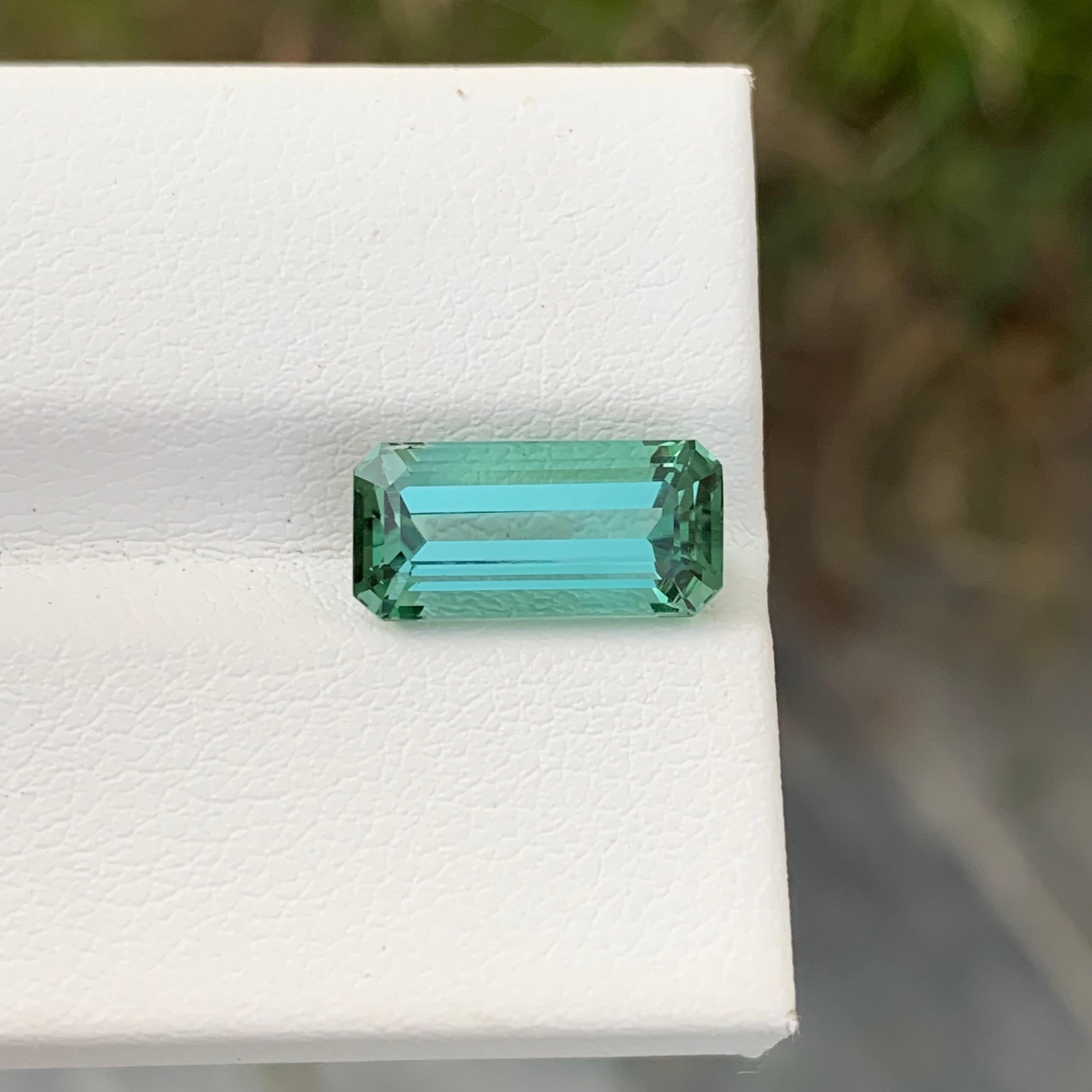 Loose Mint Green Tourmaline

Weight: 3.40 Carats
Dimension: 12.3 x 6 x 5.2 Mm
Colour: Mint Green
Origin: Afghanistan
Certificate: On Demand
Treatment: Non
Shape: Emerald


Tourmaline is a captivating gemstone known for its remarkable variety of
