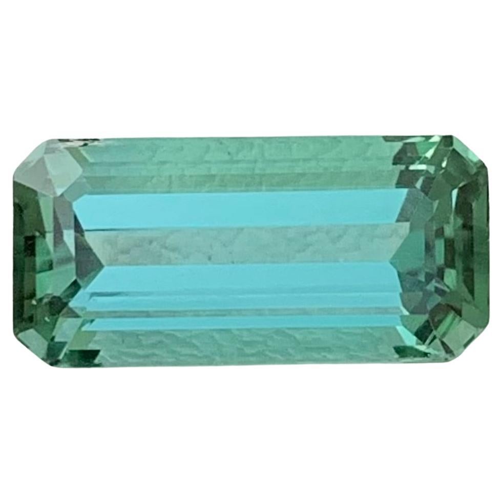 3.40 Carat Natural Loose Mint Green Tourmaline Emerald Shape Gem For Necklace