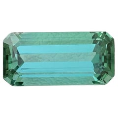 3.40 Carat Natural Loose Mint Green Tourmaline Emerald Shape Gem For Necklace