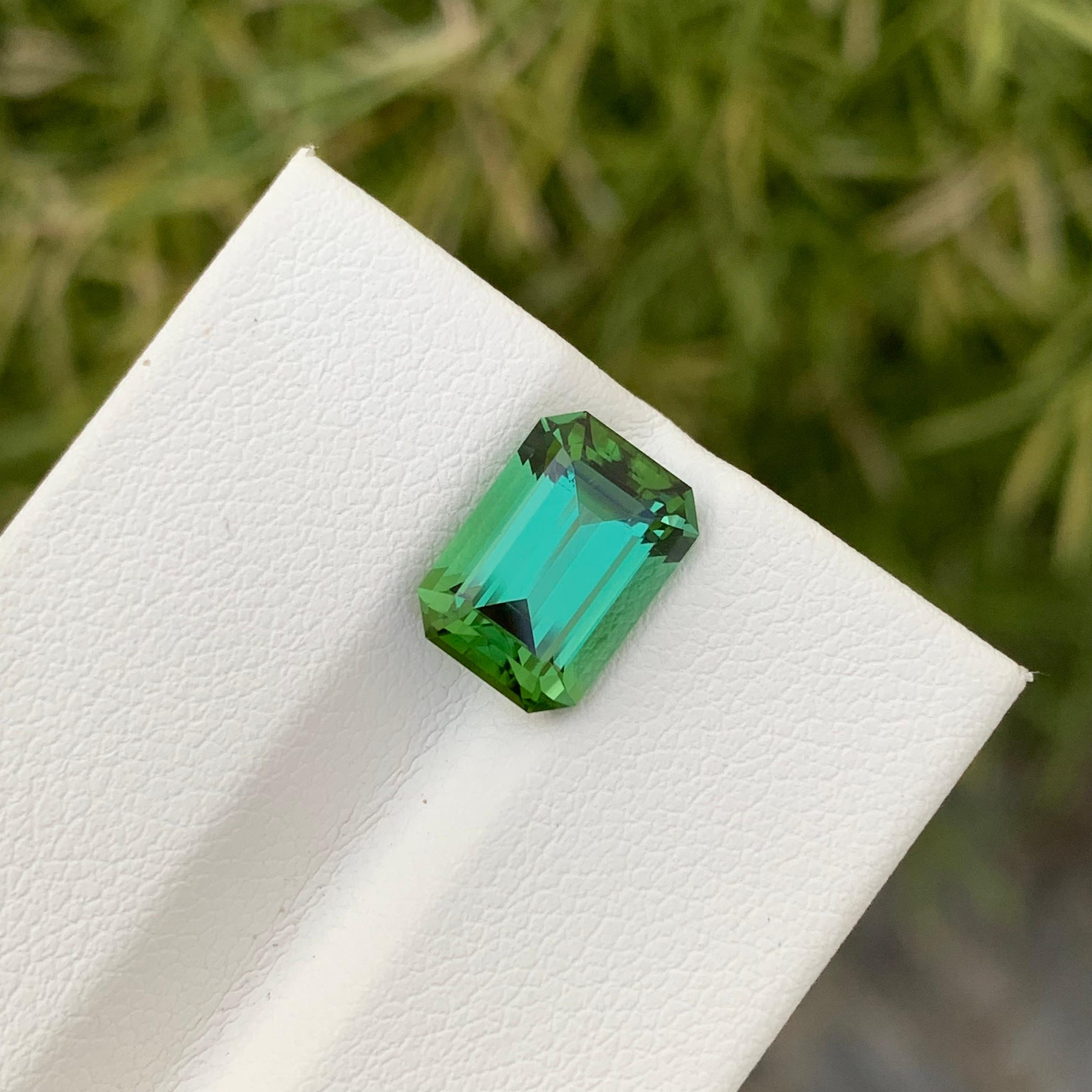 3,40 Karat Natürlicher Lose Blaugrüner Turmalin Smaragd Form Edelstein Erde Mine (Arts and Crafts) im Angebot