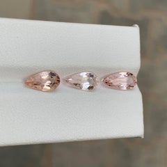 3.40 Carat Natural Loose Morganite Set Pear Cut African Gemstone