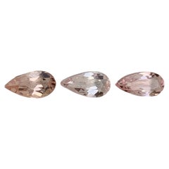 3.40 Carat Natural Loose Morganite Set Pear Cut African Gemstone