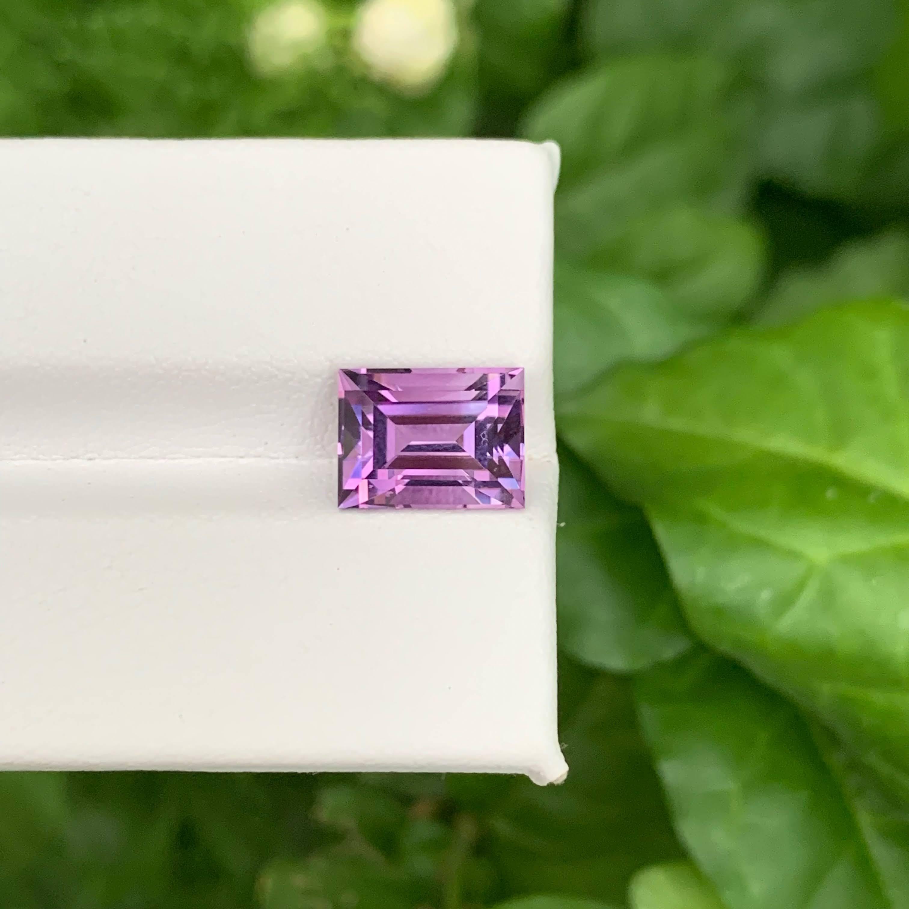 3.40 Karat Natürlicher Loser Lila Amethyst Stein Baguette Schliff Brasilianischer Edelstein im Angebot 4