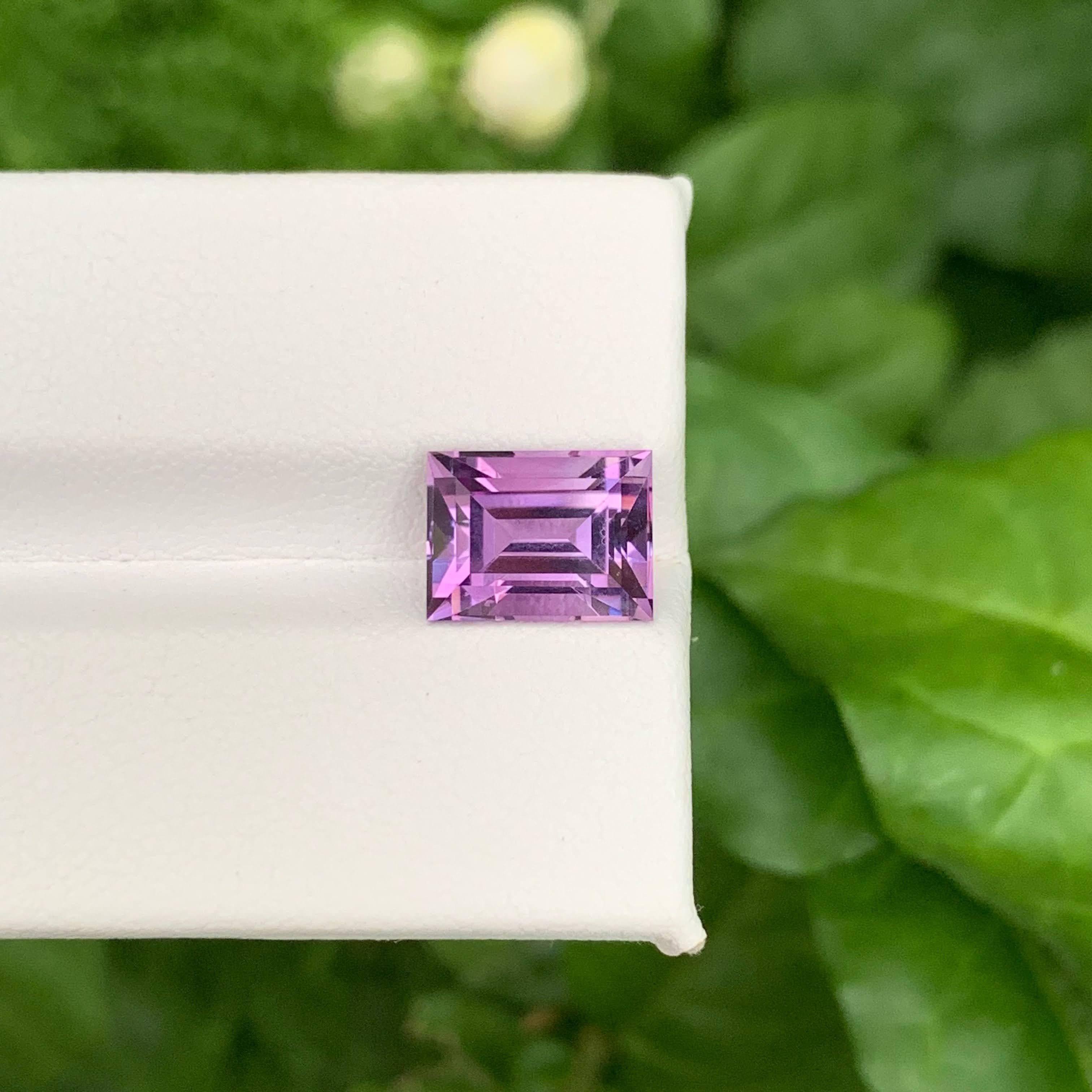 3.40 Karat Natürlicher Loser Lila Amethyst Stein Baguette Schliff Brasilianischer Edelstein im Angebot 5