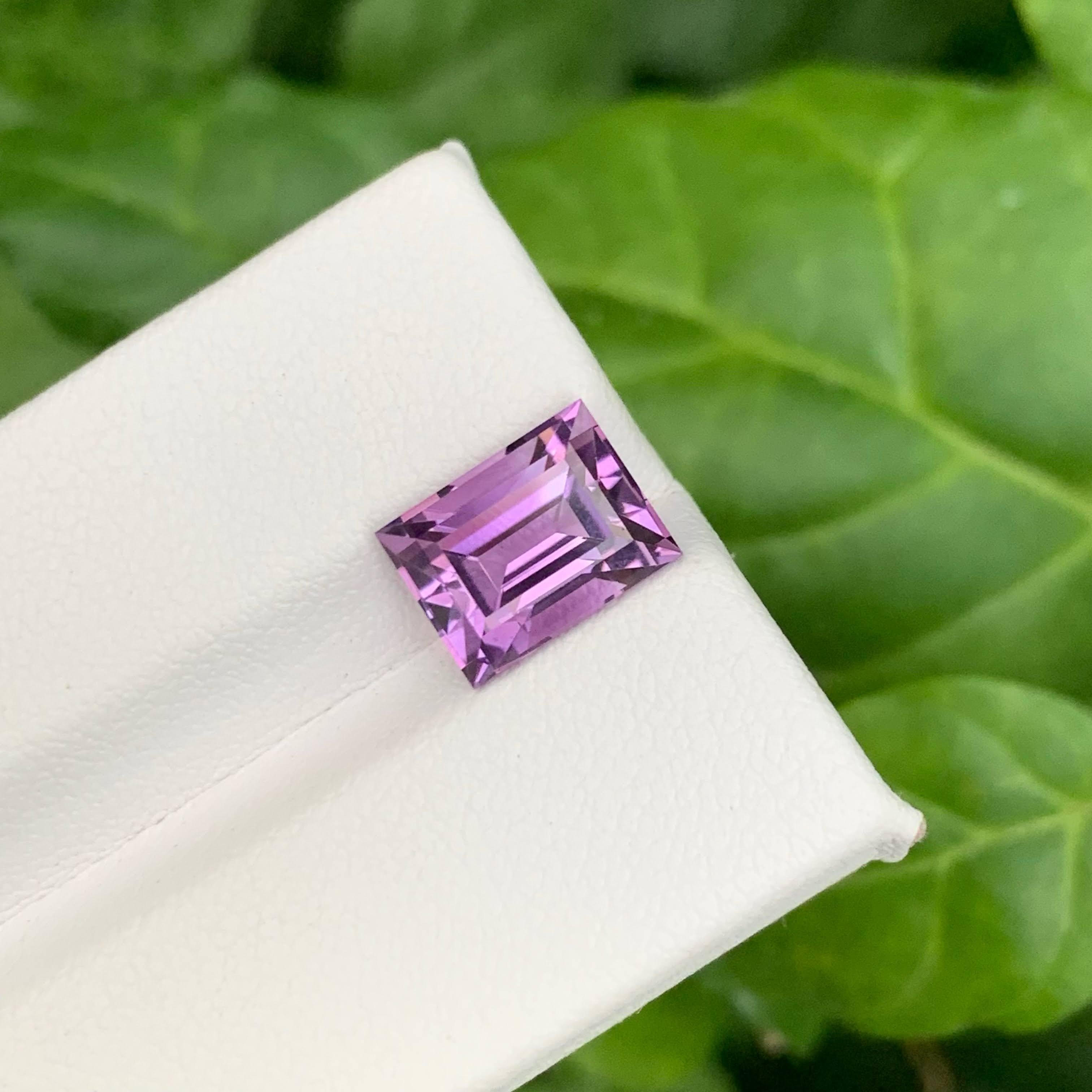 3.40 Karat Natürlicher Loser Lila Amethyst Stein Baguette Schliff Brasilianischer Edelstein im Zustand „Neu“ im Angebot in Bangkok, TH