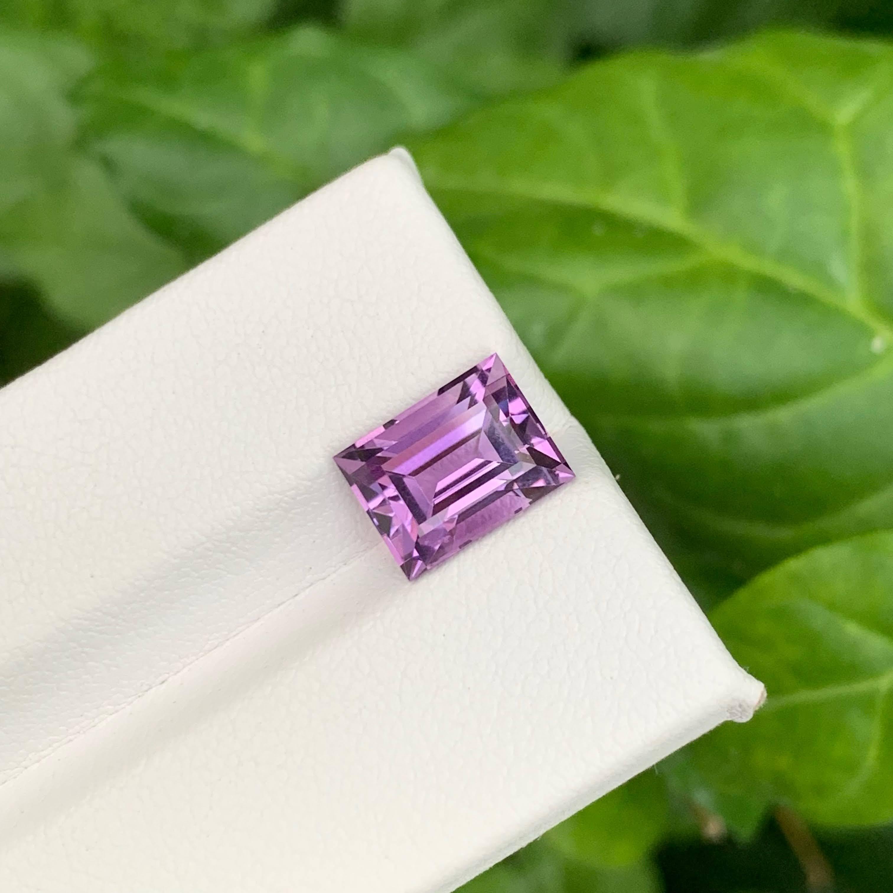 3.40 Karat Natürlicher Loser Lila Amethyst Stein Baguette Schliff Brasilianischer Edelstein im Angebot 2