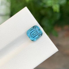 3.40 Carat Natural Loose Seafoam Tourmaline Cushion Shape Gem From Afghanistan