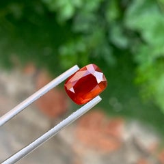 3.40 Carat Natural Loose Smoky Hessonite Garnet Cushion Shape Gem For Ring