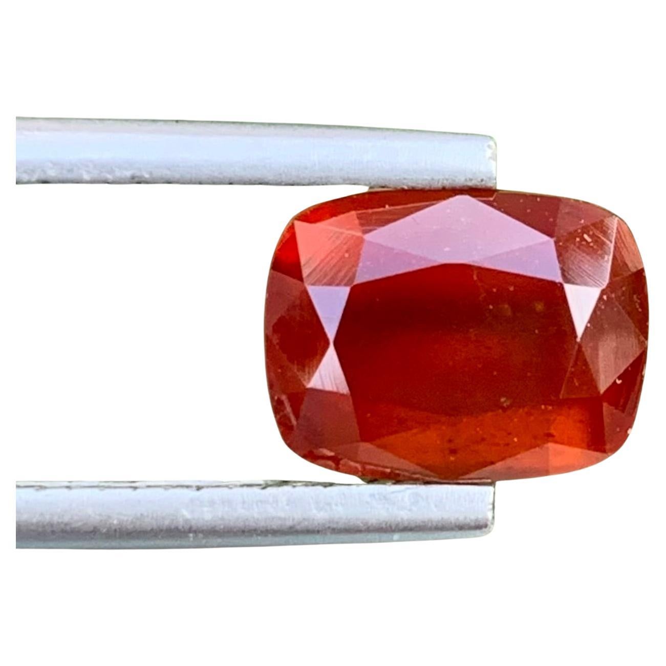 3.40 Carat Natural Loose Smoky Hessonite Garnet Cushion Shape Gem For Ring