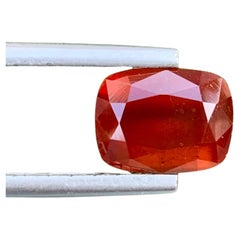 3.40 Carat Natural Loose Smoky Hessonite Garnet Cushion Shape Gem For Ring