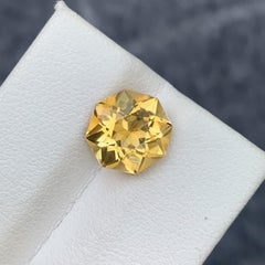 3.40 Carat Natural Loose Yellow Citrine Octagon Shape from Brazil