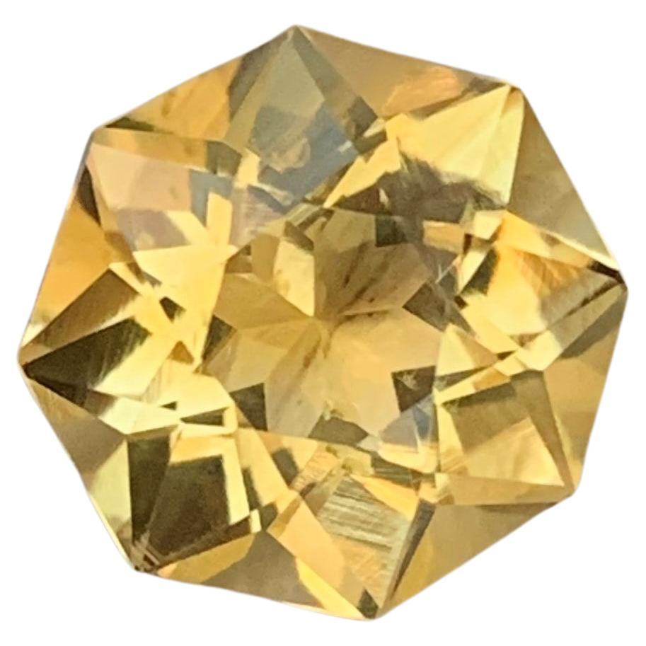 3.40 Carat Natural Loose Yellow Citrine Octagon Shape from Brazil For Sale