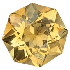 3.40 Carat Natural Loose Yellow Citrine Octagon Shape from Brazil