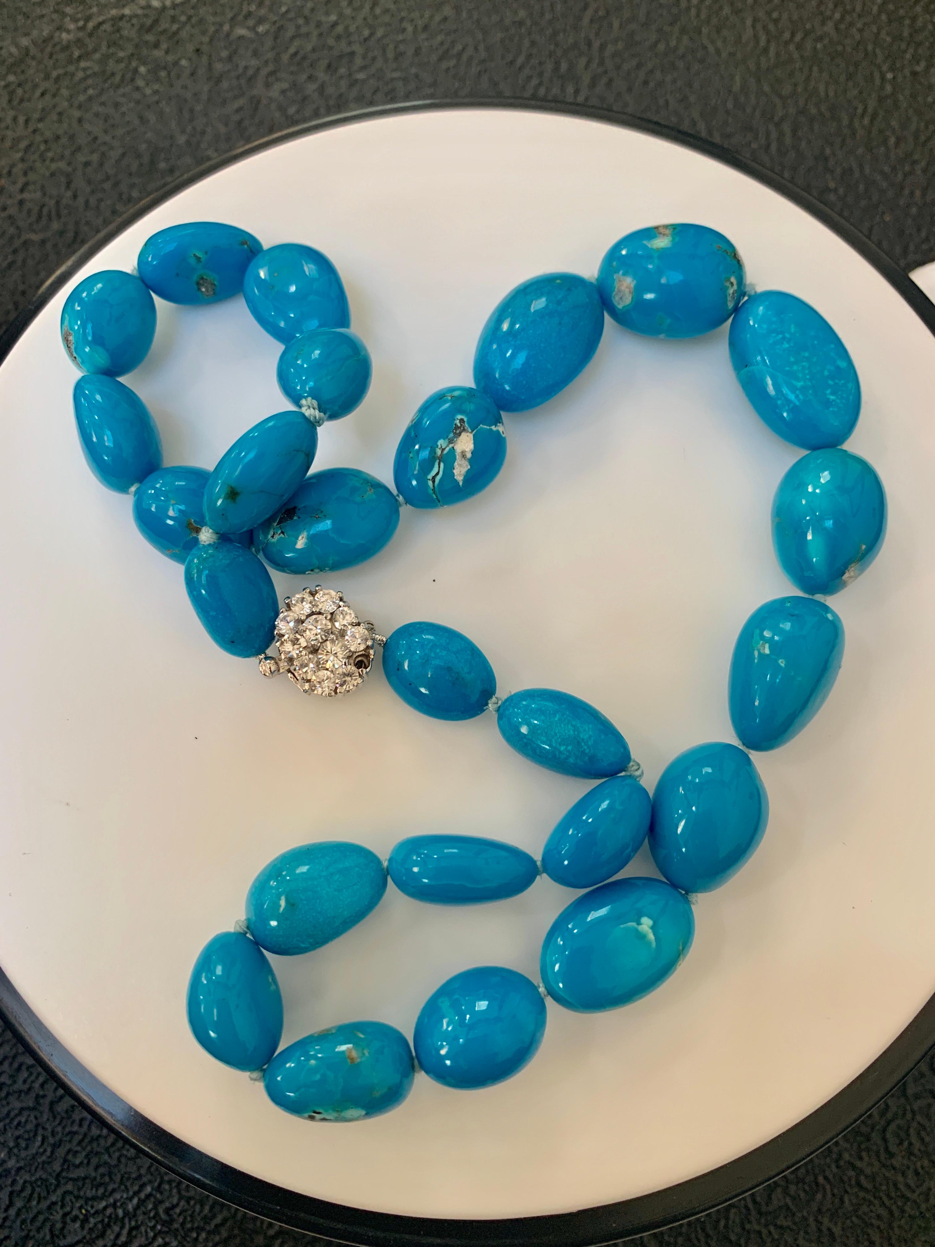 sleeping beauty turquoise bead necklace