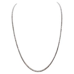 3.40 Carat Round Brilliant Cut Diamond Tennis Necklace 14 Karat White Gold