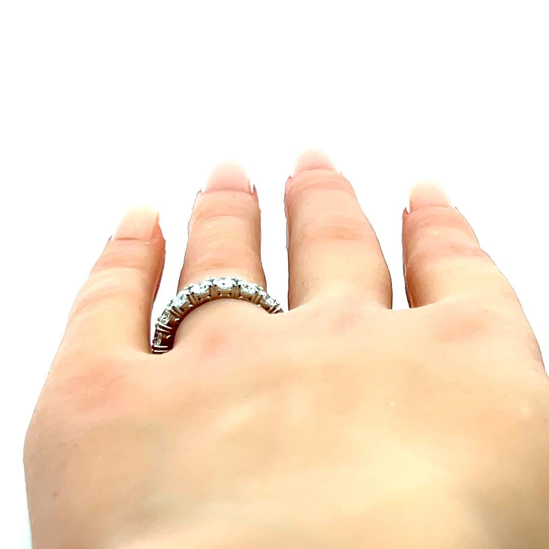 3.40 Carat Round Brilliant G VS Diamond Platinum Eternity Band Ring en vente 6