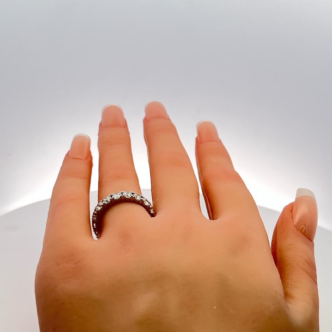 3.40 Carat Round Brilliant G VS Diamond Platinum Eternity Band Ring en vente 7